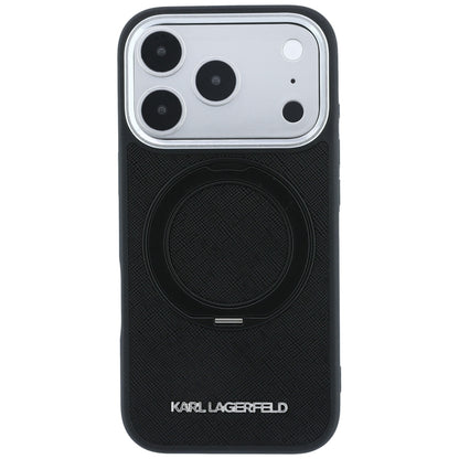 MagSafe futrola za Apple iPhone 18 Pro / 17 Pro, Karl Lagerfeld, Ring Stand 360 Saffiano, Crna