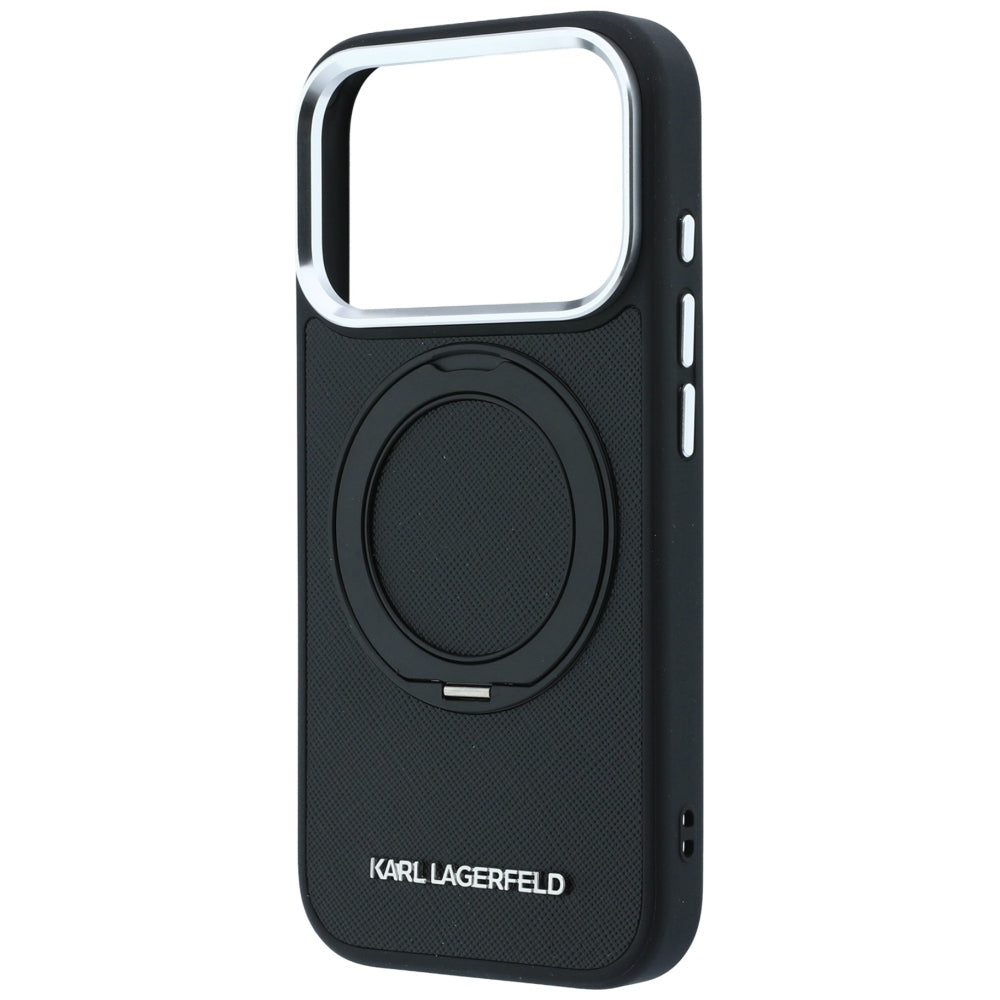 MagSafe futrola za Apple iPhone 18 Pro / 17 Pro, Karl Lagerfeld, Ring Stand 360 Saffiano, Crna