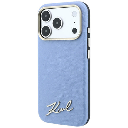 MagSafe futrola za Apple iPhone 18 Pro / 17 Pro, Karl Lagerfeld, Saffiano Small Script Metal Logo, Plava