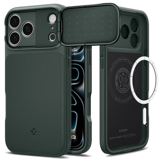 MagSafe maska za Apple iPhone 18 Pro / 17 Pro, Spigen, Optik Armor, Zelena ACS09954
