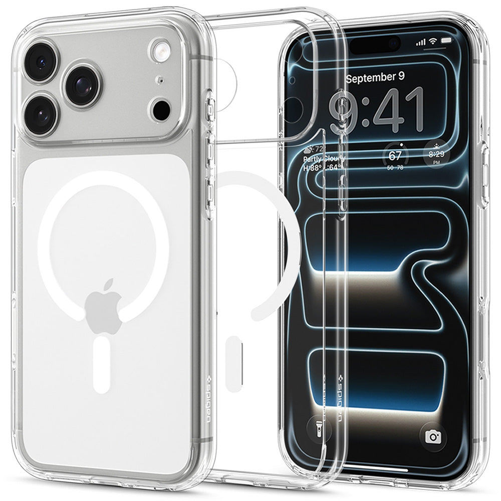 MagSafe futrola za Apple iPhone 18 Pro / 17 Pro, Spigen, Ultra Hybrid, Prozirna Bijela ACS12155