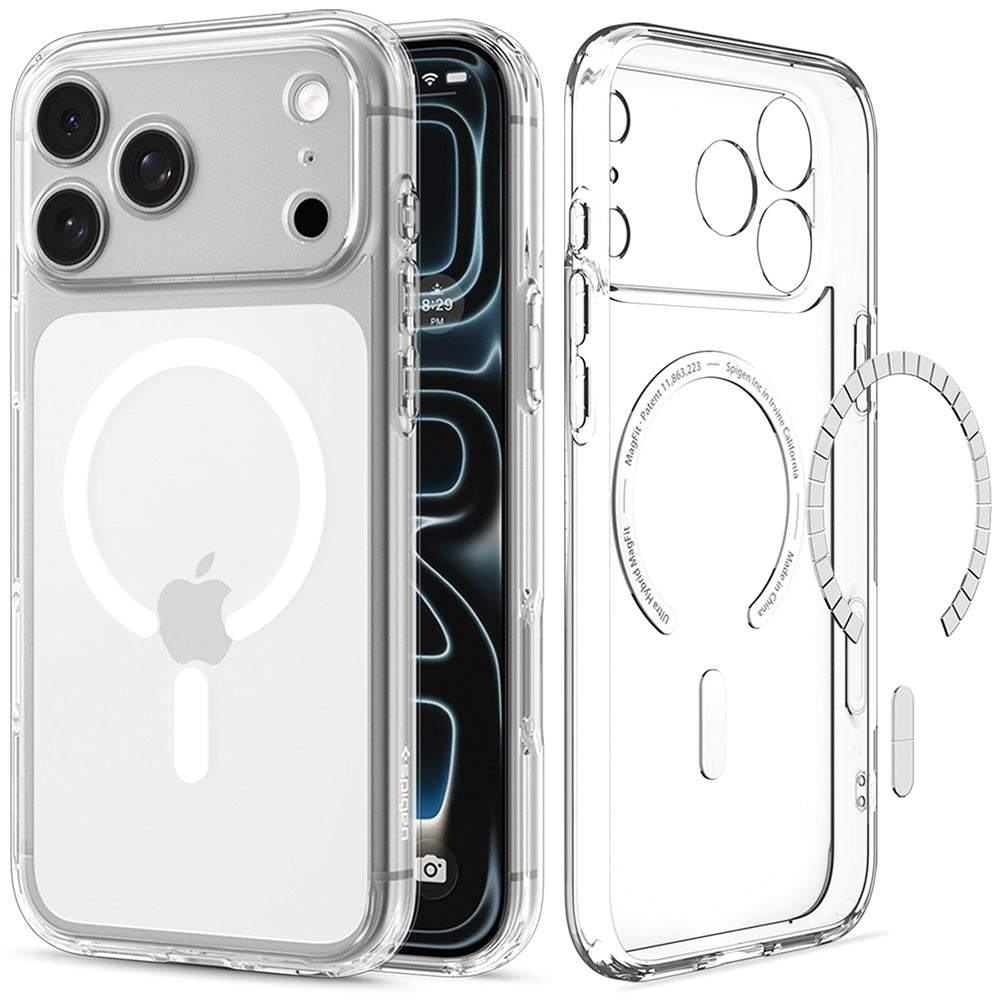 MagSafe futrola za Apple iPhone 18 Pro / 17 Pro, Spigen, Ultra Hybrid, Prozirna Bijela ACS12155