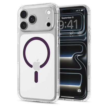 MagSafe maska za Apple iPhone 18 Pro / 17 Pro, Spigen, Ultra Hybrid, prozirna bordo ACS12335