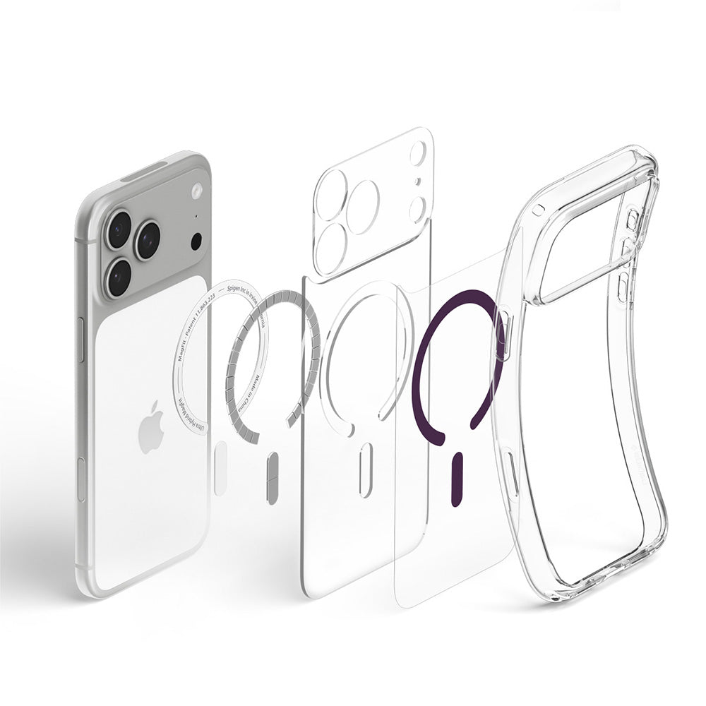 MagSafe maska za Apple iPhone 18 Pro / 17 Pro, Spigen, Ultra Hybrid, prozirna bordo ACS12335