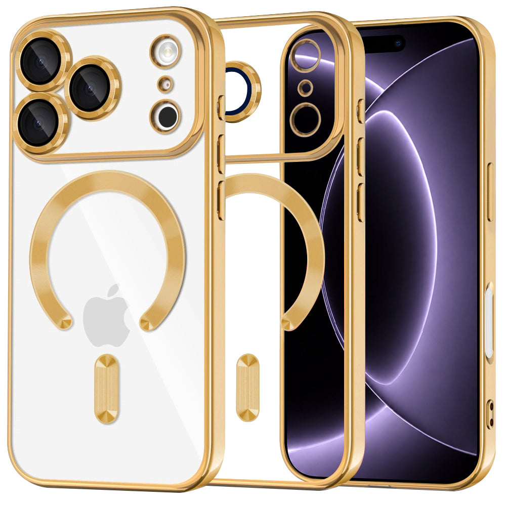 MagSafe futrola za Apple iPhone 18 Pro / 17 Pro, Techsuit, Luxury Crystal, Zlatna