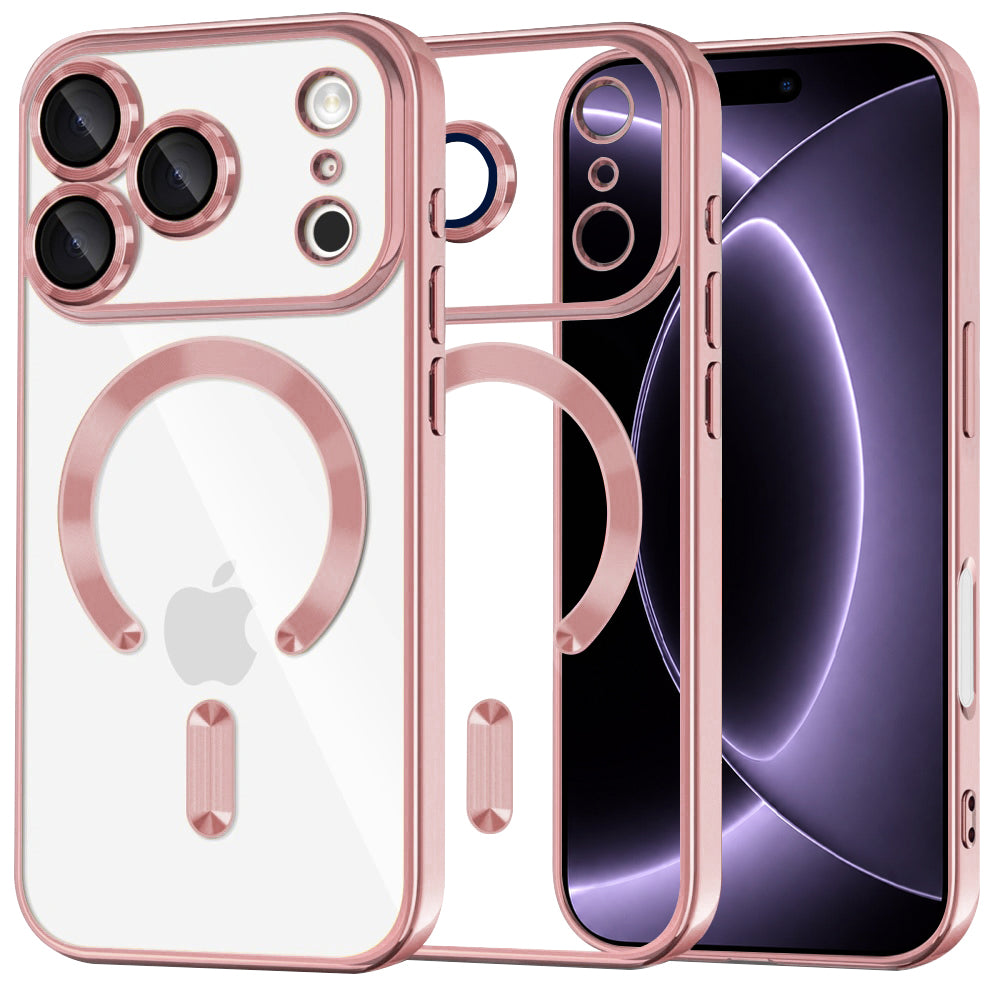MagSafe futrola za Apple iPhone 18 Pro / 17 Pro, Techsuit, Luxury Crystal, Roza