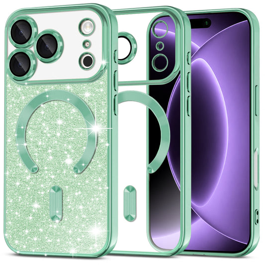 MagSafe futrola za Apple iPhone 18 Pro / 17 Pro, Techsuit, Luxury Glitter, Svijetlo Zelena