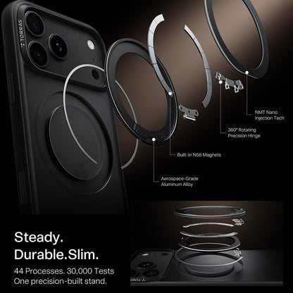 MagSafe futrola za Apple iPhone 18 Pro / 17 Pro, Torras, Ostand O1 Guardian, Crna
