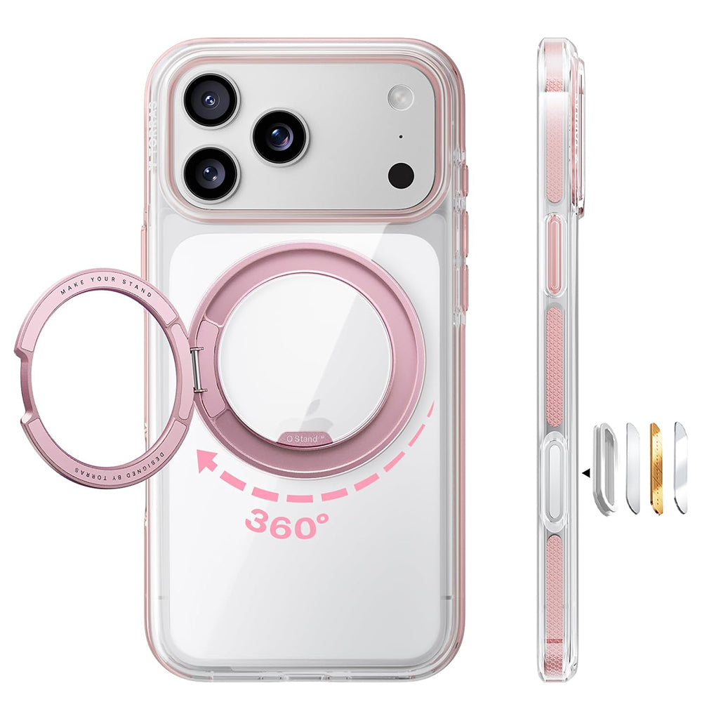MagSafe futrola za Apple iPhone 18 Pro / 17 Pro, Torras, Ostand O3 Light, Roza