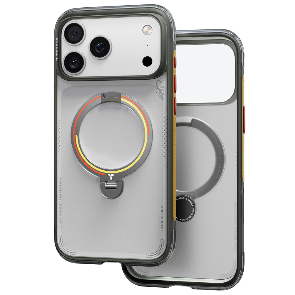 MagSafe futrola za Apple iPhone 18 Pro / 17 Pro, Torras, Ostand Q3 Air Football, Siva