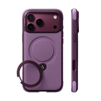 MagSafe futrola za Apple iPhone 18 Pro / 17 Pro, Torras, Ostand Q3 Rugged, Ljubičasta