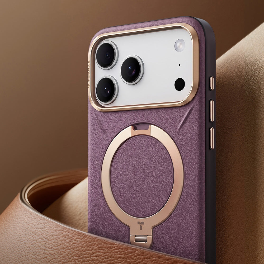 MagSafe futrola za Apple iPhone 18 Pro / 17 Pro, Torras, QPRO Leather, Ljubičasta