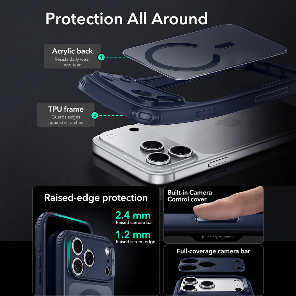 MagSafe futrola za Apple iPhone 18 Pro, ESR, Classic Hybrid, Plava Satinirana