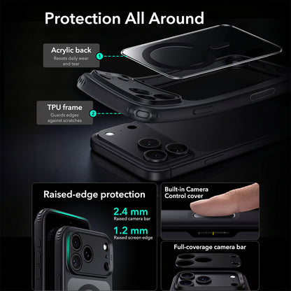 MagSafe futrola za Apple iPhone 18 Pro, ESR, Classic Hybrid, Crna Prozirna