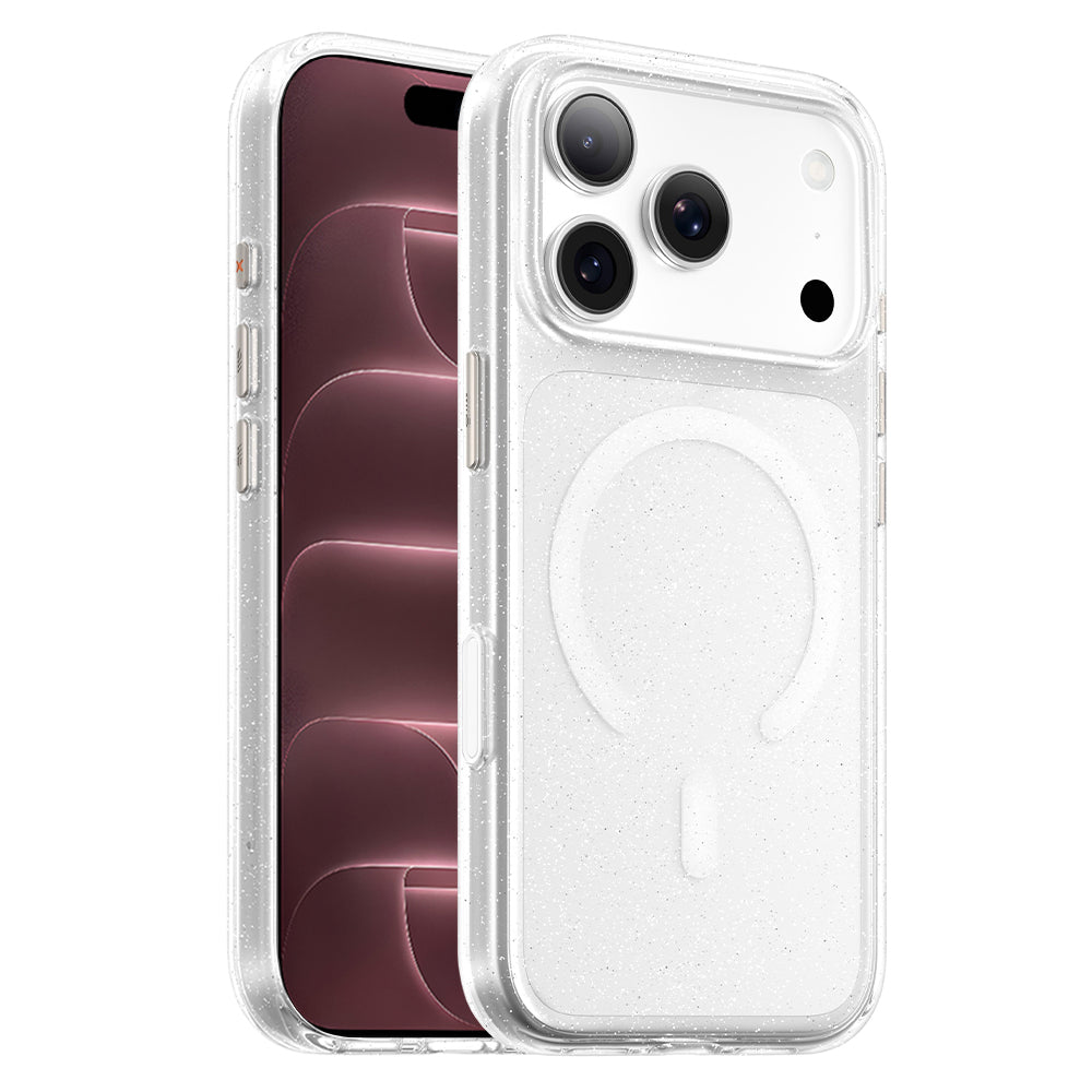 MagSafe maska za Apple iPhone 18 Pro Max / 17 Pro Max, Blueo, Crystal Pro Anti-Drop Glitter, prozirna