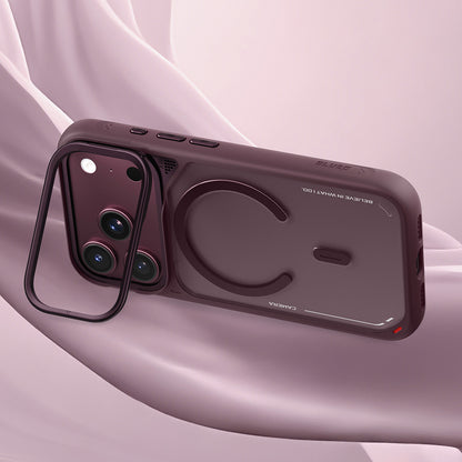 Maska MagSafe za Apple iPhone 18 Pro Max / 17 Pro Max, Blueo, stalak za odvođenje topline, satenski bordo crvena