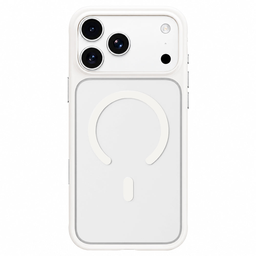 MagSafe maska za Apple iPhone 18 Pro Max / 17 Pro Max, Blueo, ugodna za kožu, otporna na padove, satenski bijela
