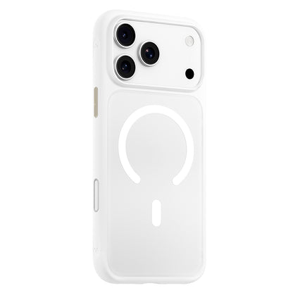 MagSafe maska za Apple iPhone 18 Pro Max / 17 Pro Max, Blueo, ugodna za kožu, otporna na padove, satenski bijela