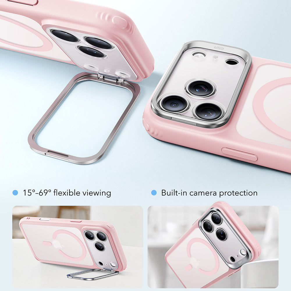 MagSafe futrola za Apple iPhone 18 Pro Max / 17 Pro Max, ESR, Classic Hybrid Kickstand, Ružičasta Satinirana