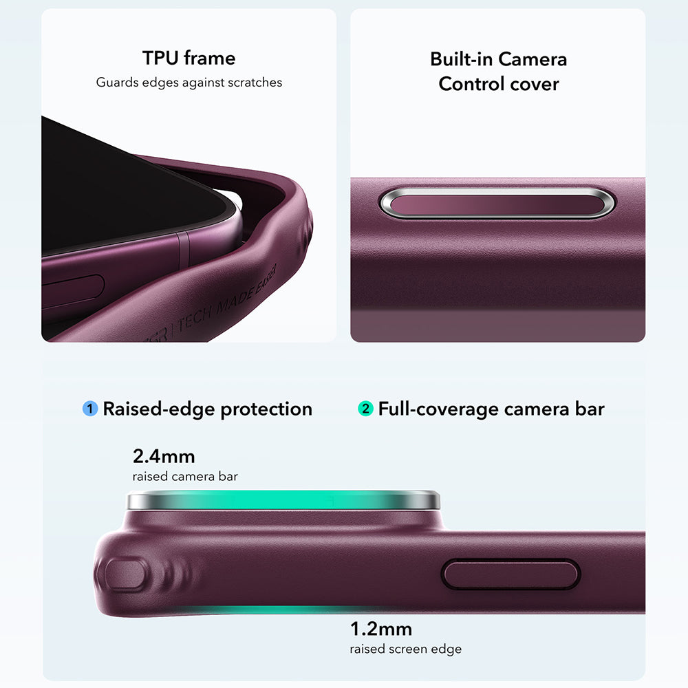 MagSafe futrola za Apple iPhone 18 Pro Max / 17 Pro Max, ESR, Classic Hybrid Kickstand, Tamno Satenasta Vinska