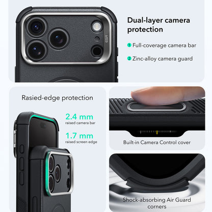 MagSafe futrola za Apple iPhone 18 Pro Max / 17 Pro Max, ESR, Cyber Armor Kickstand, Crna
