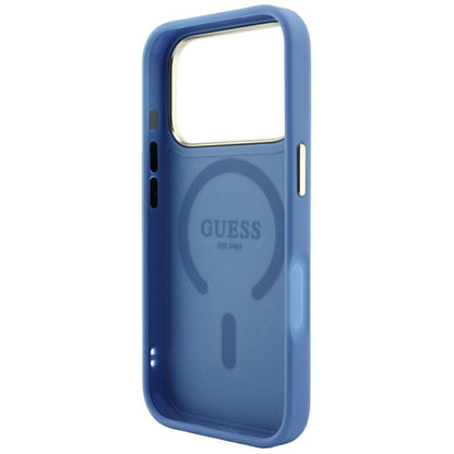 MagSafe maska za Apple iPhone 18 Pro Max / 17 Pro Max, Guess, 4G Embossed Classic, Plava