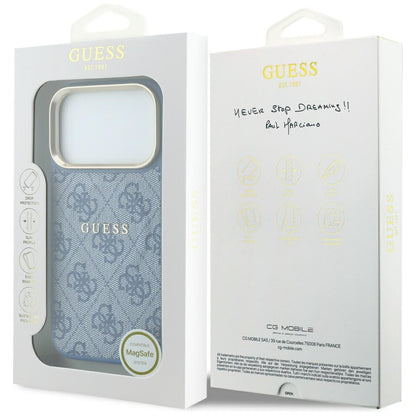 MagSafe maska za Apple iPhone 18 Pro Max / 17 Pro Max, Guess, 4G Embossed Classic, Plava
