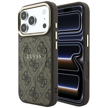 MagSafe futrola za Apple iPhone 18 Pro Max / 17 Pro Max, Guess, 4G Embossed Classic, Smeđa