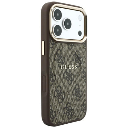 MagSafe futrola za Apple iPhone 18 Pro Max / 17 Pro Max, Guess, 4G Embossed Classic, Smeđa