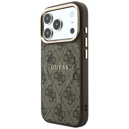 MagSafe futrola za Apple iPhone 18 Pro Max / 17 Pro Max, Guess, 4G Embossed Classic, Smeđa