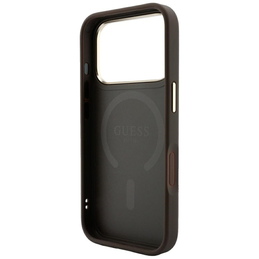 MagSafe futrola za Apple iPhone 18 Pro Max / 17 Pro Max, Guess, 4G Embossed Classic, Smeđa