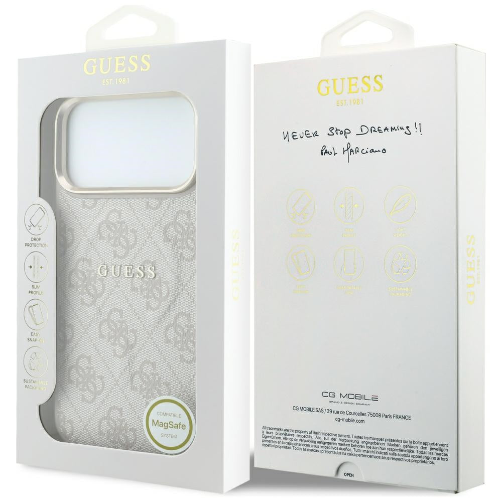 MagSafe futrola za Apple iPhone 18 Pro Max / 17 Pro Max, Guess, 4G Embossed Classic, Roza