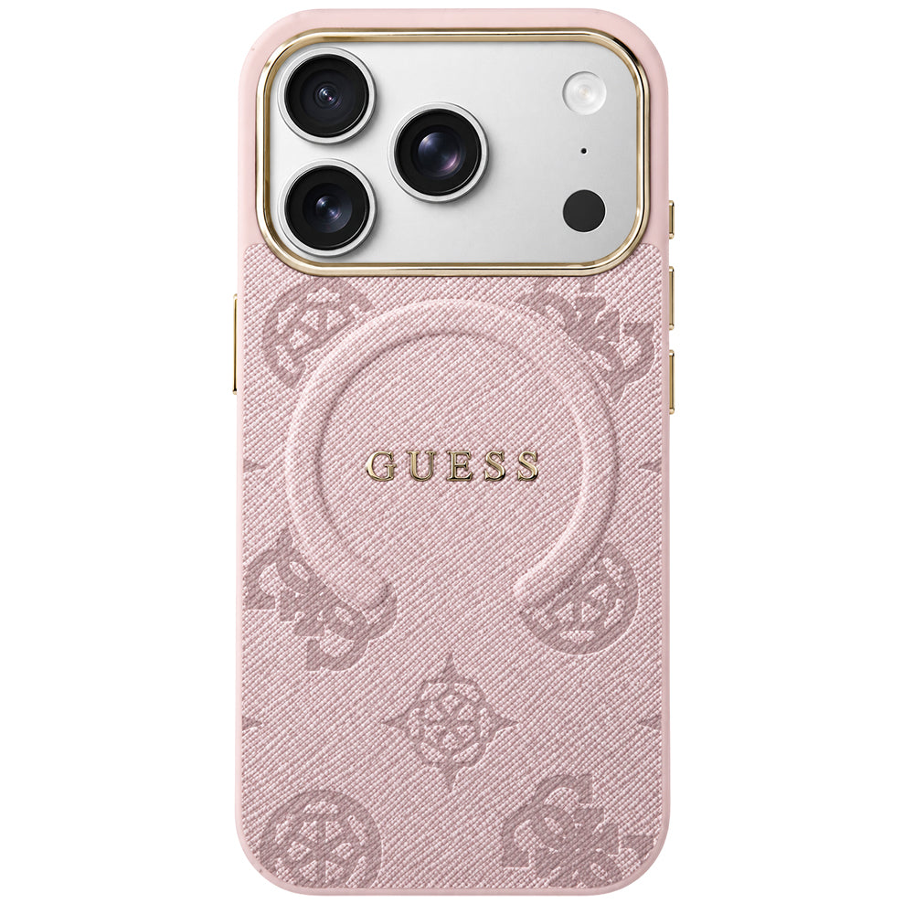 MagSafe maska za Apple iPhone 18 Pro Max / 17 Pro Max, Guess, 4G Embossed Ring Classic Logo, Roza