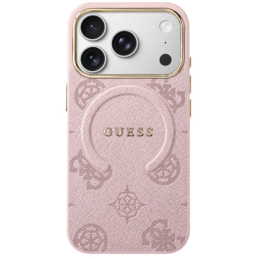 MagSafe maska za Apple iPhone 18 Pro Max / 17 Pro Max, Guess, 4G Embossed Ring Classic Logo, Roza