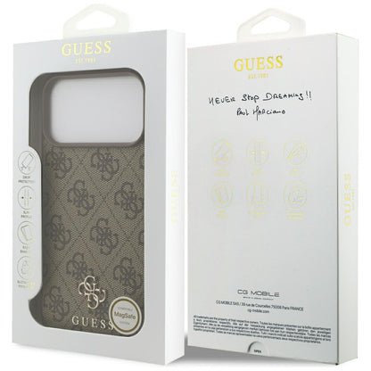 MagSafe maska za Apple iPhone 18 Pro Max / 17 Pro Max, Guess, 4G Small and Classic, Smeđa