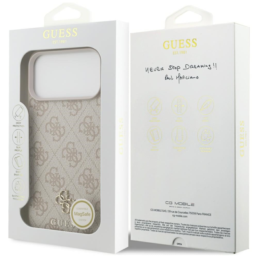 MagSafe maska za Apple iPhone 18 Pro Max / 17 Pro Max, Guess, 4G Small and Classic, Roza