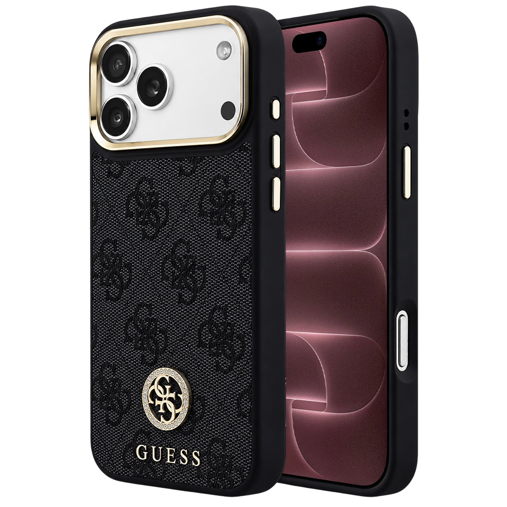 MagSafe maska za Apple iPhone 18 Pro Max / 17 Pro Max, Guess, 4G Strass Logo, crna
