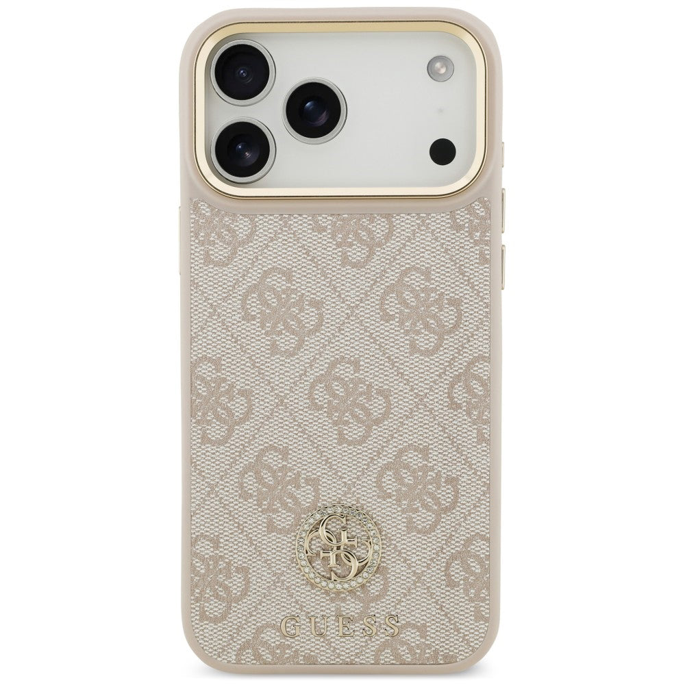 MagSafe maska za Apple iPhone 18 Pro Max / 17 Pro Max, Guess, 4G Strass Logo, ružičasta