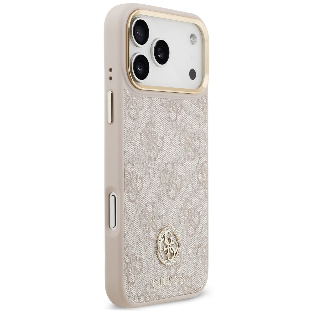 MagSafe maska za Apple iPhone 18 Pro Max / 17 Pro Max, Guess, 4G Strass Logo, ružičasta