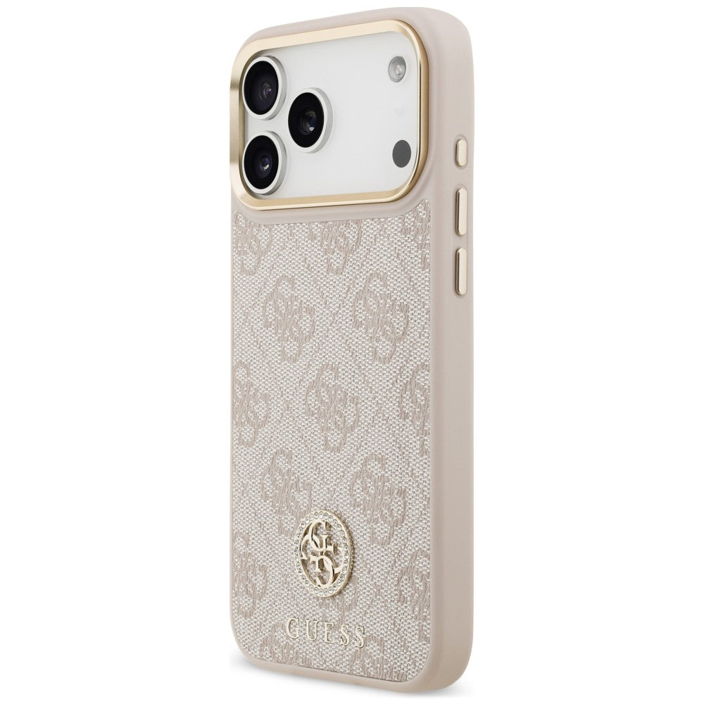 MagSafe maska za Apple iPhone 18 Pro Max / 17 Pro Max, Guess, 4G Strass Logo, ružičasta
