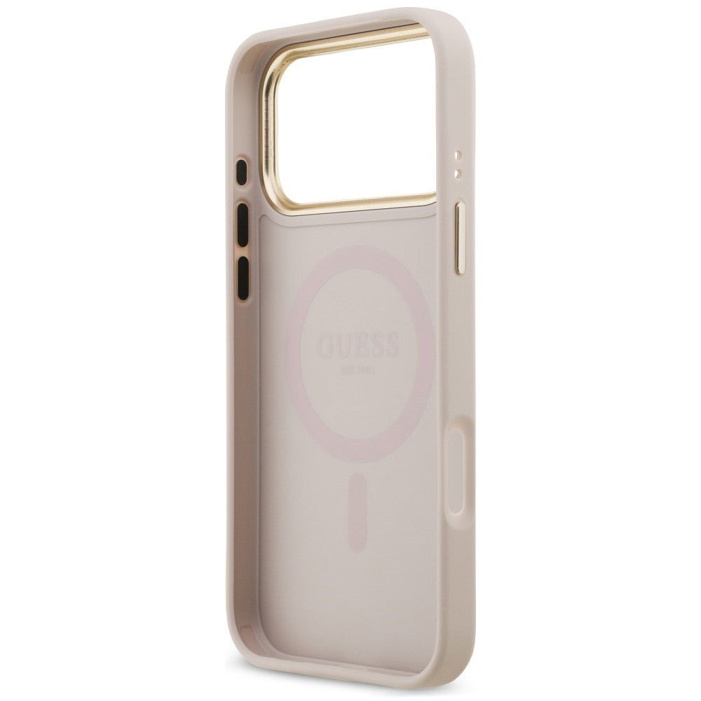 MagSafe maska za Apple iPhone 18 Pro Max / 17 Pro Max, Guess, 4G Strass Logo, ružičasta