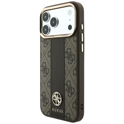 MagSafe maska za Apple iPhone 18 Pro Max / 17 Pro Max, Guess, 4G Stripe Round Classic Logo, Smeđa