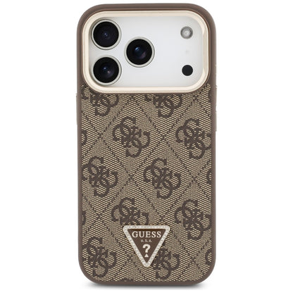 MagSafe maska za Apple iPhone 18 Pro Max / 17 Pro Max, Guess, 4G Triangle Logo & Stand Camera, smeđa