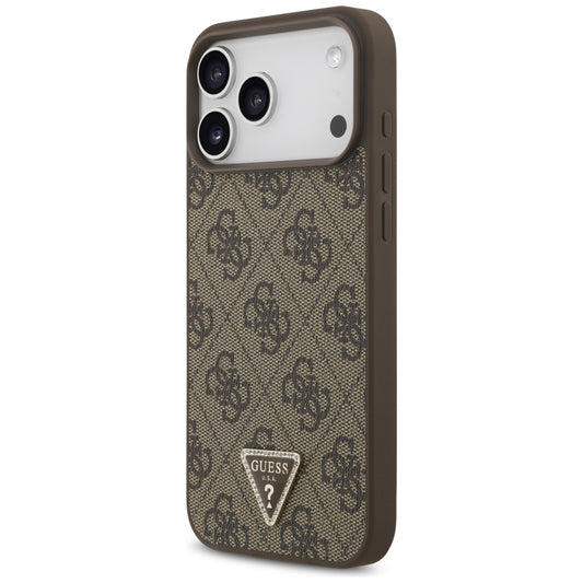 MagSafe futrola za Apple iPhone 18 Pro Max / 17 Pro Max, Guess, 4G Triangle Strass, Smeđa