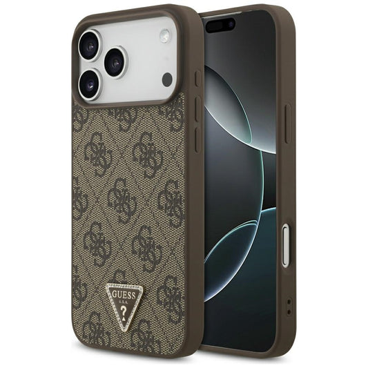 MagSafe futrola za Apple iPhone 18 Pro Max / 17 Pro Max, Guess, 4G Triangle Strass, Smeđa