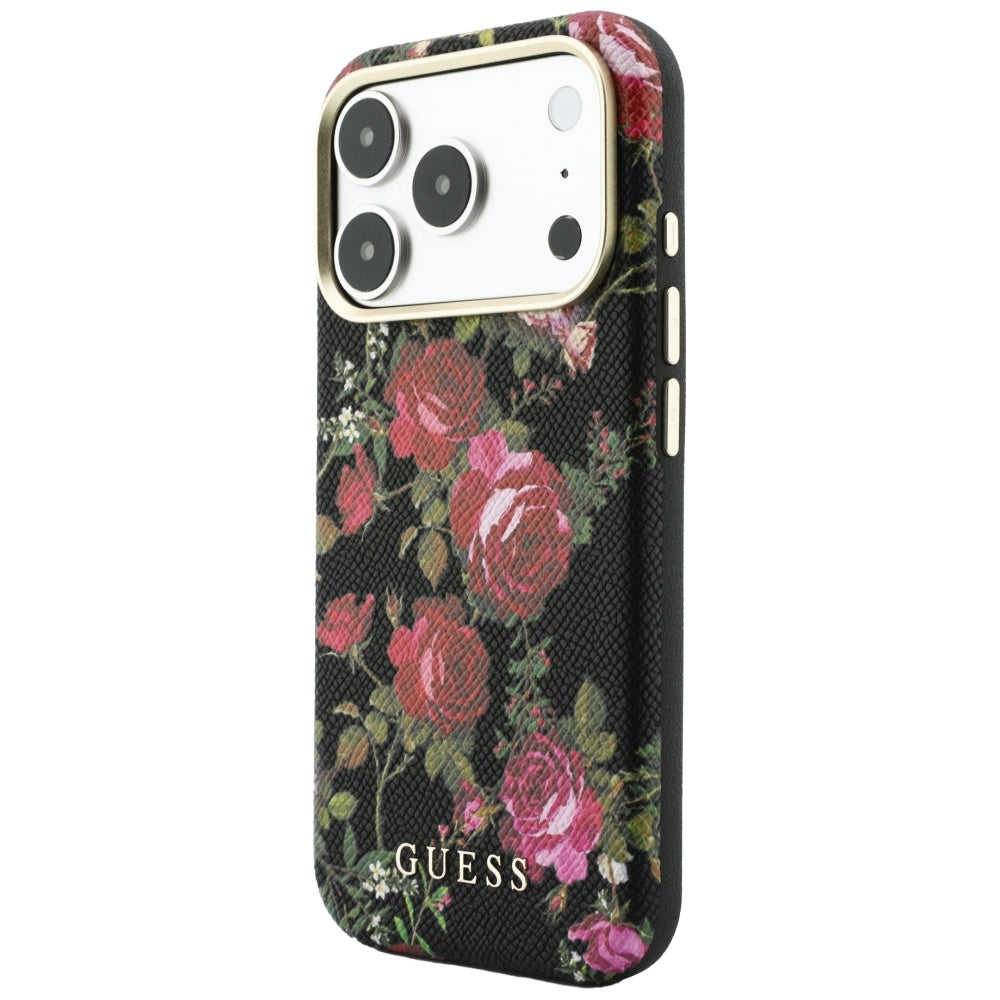 MagSafe maska za Apple iPhone 18 Pro Max / 17 Pro Max, Guess, Blossom Roses Print, crna
