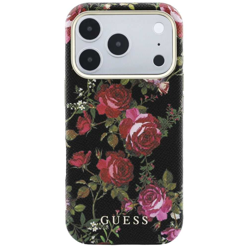 MagSafe maska za Apple iPhone 18 Pro Max / 17 Pro Max, Guess, Blossom Roses Print, crna