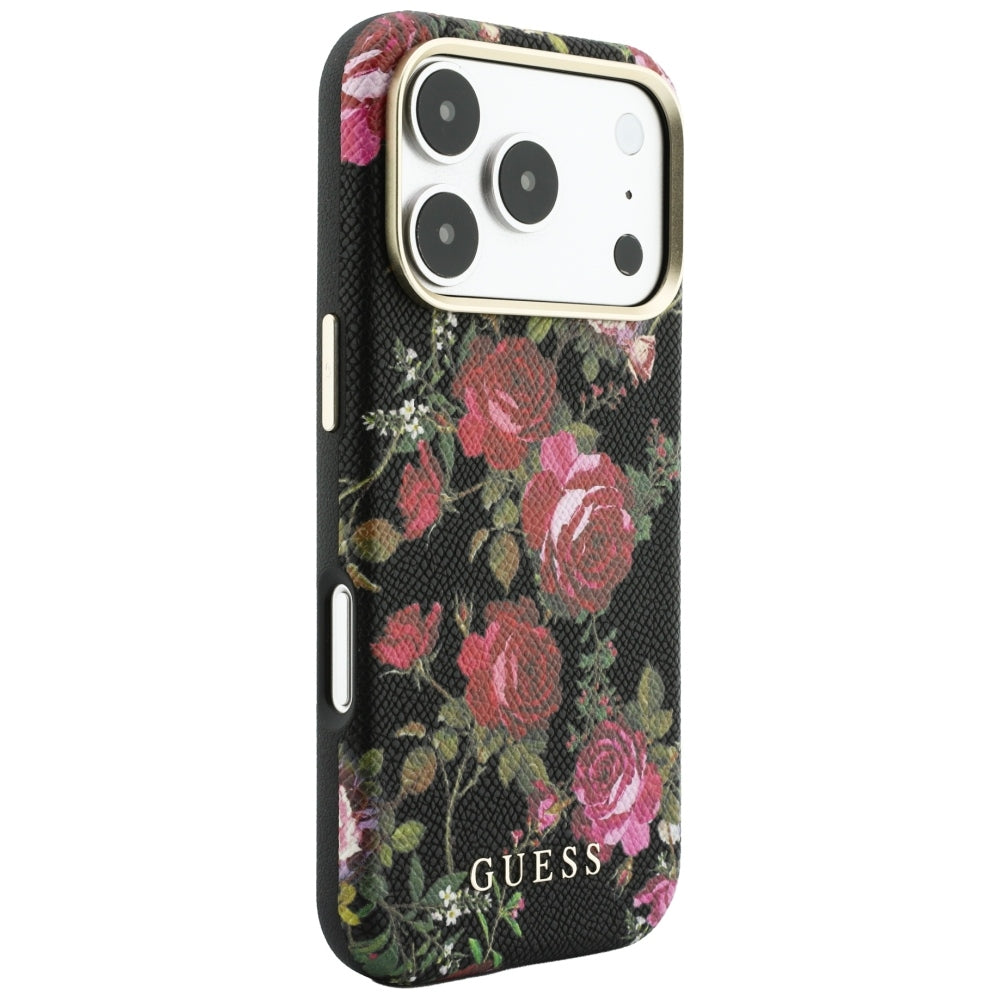 MagSafe maska za Apple iPhone 18 Pro Max / 17 Pro Max, Guess, Blossom Roses Print, crna