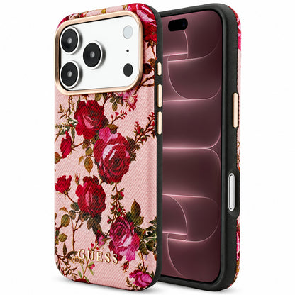 MagSafe maska za Apple iPhone 18 Pro Max / 17 Pro Max, Guess, Blossom Roses Print, ružičasta