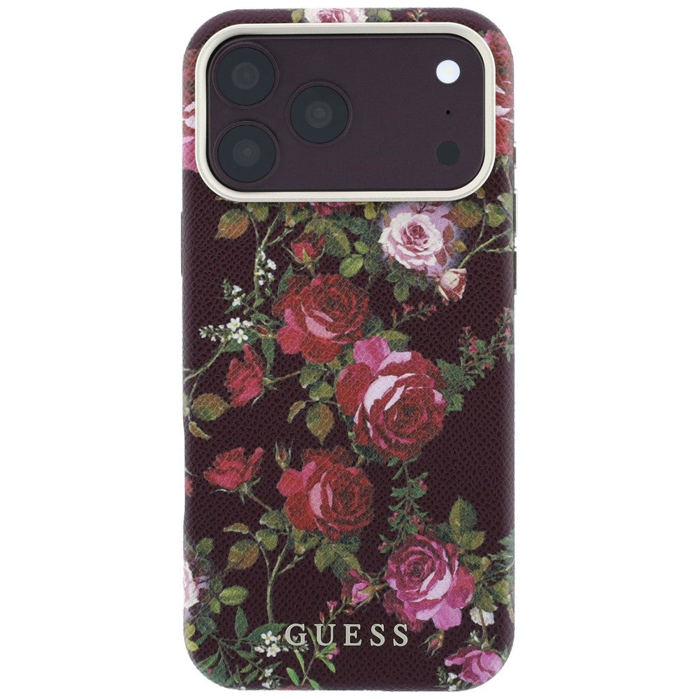MagSafe maska za Apple iPhone 18 Pro Max / 17 Pro Max, Guess, Blossom Roses Print, bordo